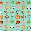 SheetWorld Fitted 100% Cotton Flannel Play Yard Sheet Fits BabyBjorn Travel Crib Light 24 x 42, Animal Faces Aqua