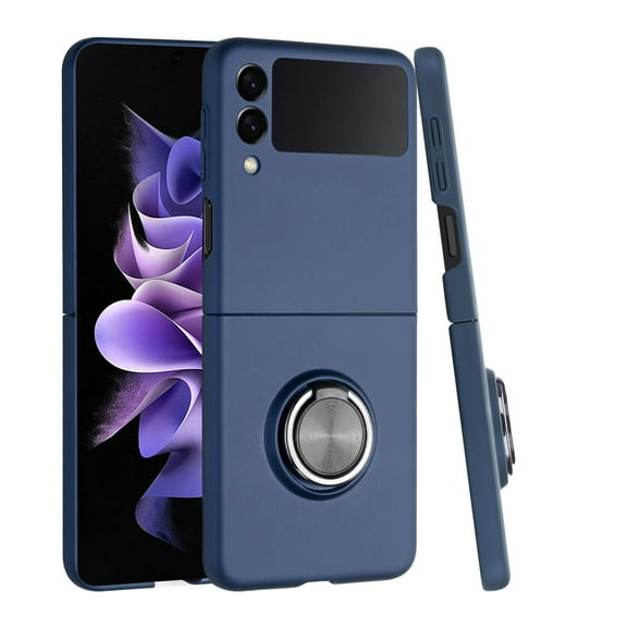 XPM for Samsung Galaxy Z Flip 7 FE Phone Case, Matte Magnetic Ring Stand Hybrid, Shockproof Protective Silicone Fit Magnetic Car Mount Cover for Galaxy Z Flip 7 FE (Blue)