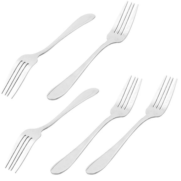 Home Restaurant Utensil Stainless Steel Fruit Salad Dessert Fork 16cm Long 5pcs
