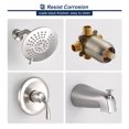 thumbnail image 5 of HOMELODY Shower Faucet System with Brass Valve Spout Tub Shower Faucet System Set Brushed Nickel 6 inch Rainfall Shower Head Mixer Tap Wall Mounted, 5 of 10