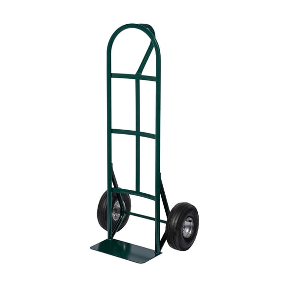 Harper Trucks BKTAK19 800 lb. Capacity Steel P-Handle Hand Truck with 10" Pneumatic Wheels, Green Handle/Green Frame