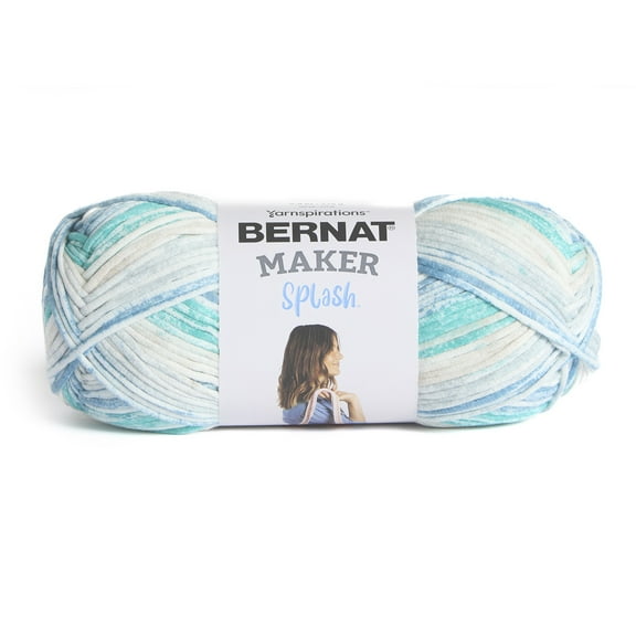 Bernat Maker Splash Yarn-Teal Print