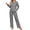 G-Black, variant on UVN Fall Cotton Two Piece Pajamas for Women Plaid Henley Collar Long Sleeve Top and Wide Leg Pant Ladies Sleepwear Casual Lounge Sets