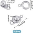 thumbnail image 4 of 50 Sets Stainless Steel Snap Clasps Snap Button Clasps Ball and Socket Snap Clasps Press Jewelry Clasps Connector, 4 of 9
