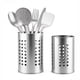 thumbnail image 2 of Juego de 2 para el organizador de utensilios de cocina de acero inoxidable en la encimera, grandes y pequeños, resistente, resistente al óxido, fácil de limpiar, plateado, 2 of 5