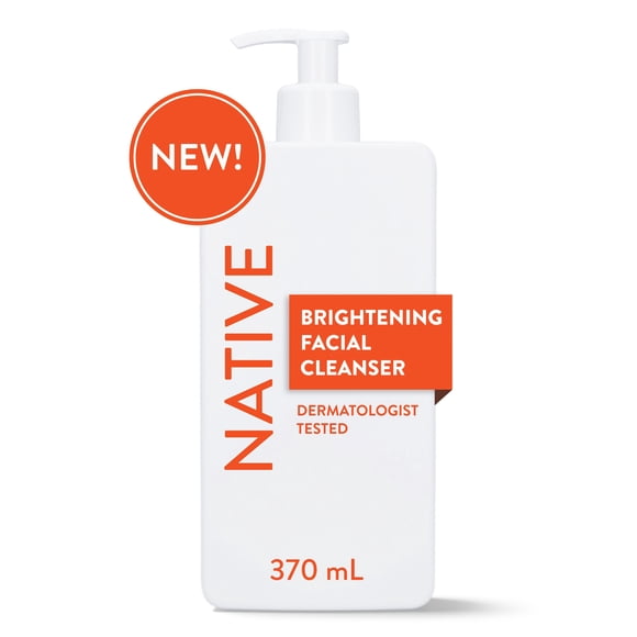 Nettoyant illuminant pour le visage Native, pour peau normale à mixte, sans sulfates, avec niacinamide et vitamine C, testé dermatologiquement, 370 mL