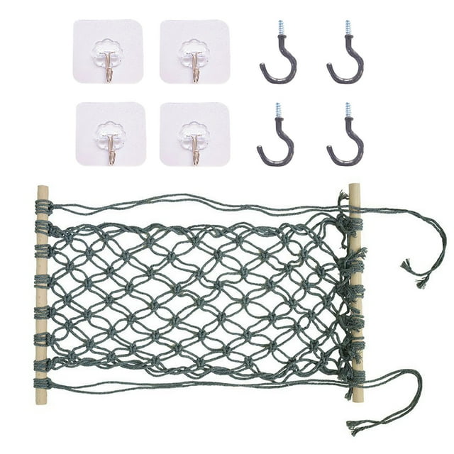 Hand-Woven Boho Fruit Hanging Basket with Rope Net for Kitchen Storage Under Cabinet