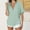 Mint Green, variant on Olyvenn Womens Short Sleeve Button Down Shirts Cotton Linen V Neck Side Slit Blouse Summer Casual Loose Fit Beach Tops White S