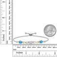 thumbnail image 4 of Gem Stone King 925 Silver and 10K Yellow Gold White Moissanite and Swiss Blue Topaz and White Lab Grown Diamond Bracelet for Women | 2.49 Cttw | Gemstone | Cushion 6MM | Fully Adjustable 9 inch, 4 of 5