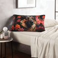 thumbnail image 5 of Plush Throw Pillow Covers, Colorful Flower German Shepherd Pillow Cases with Invisible Zipper, Breathable Microfiber Pillow Cases Standard Size for Sleeping Bedroom Sofa Living Room 20x30, 5 of 5