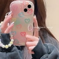 thumbnail image 5 of Compatible with iPhone 14 Pro Case for Women/Girls, Cute Curly Wave Love-Heart Anti-Scratch Shockproof Case with Bracelet for iPhone 14 Pro, Love-Heart with Bracelet, 5 of 7