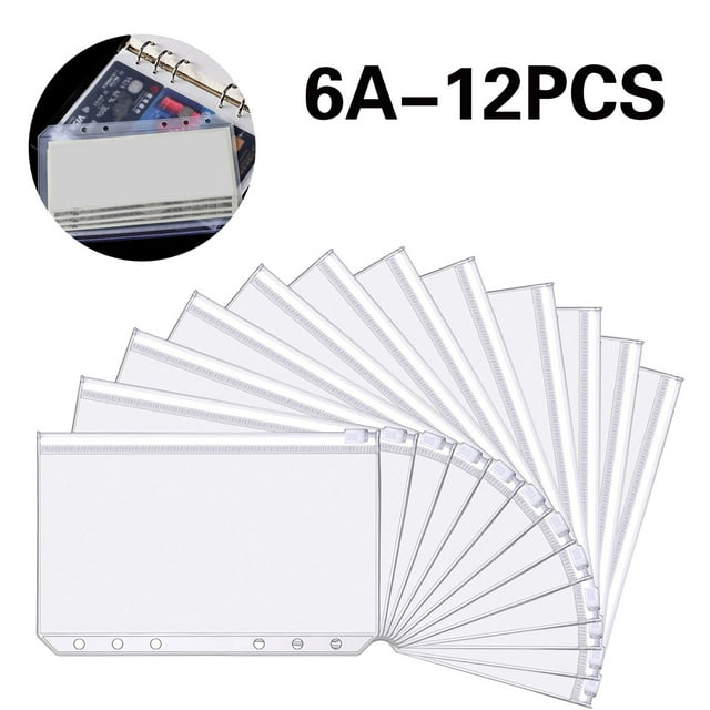 Poches pour Classeur A6, Porte-Documents en Plastique, Imperméable pour Bureau École