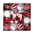 thumbnail image 3 of 44 piezas de bolas navideñas, adornos colgantes decorativos, esferas, adornos hechos de Muñeco de nieve rojo y blanco, 3 of 9