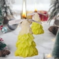 thumbnail image 4 of CuiLiyq Christmas Tree Scented Candle, Winter Christmas Tree Cone Candles Home Decor, Maple Berry Candle for Bedroom Bathroom Party (Yellow), 4 of 6
