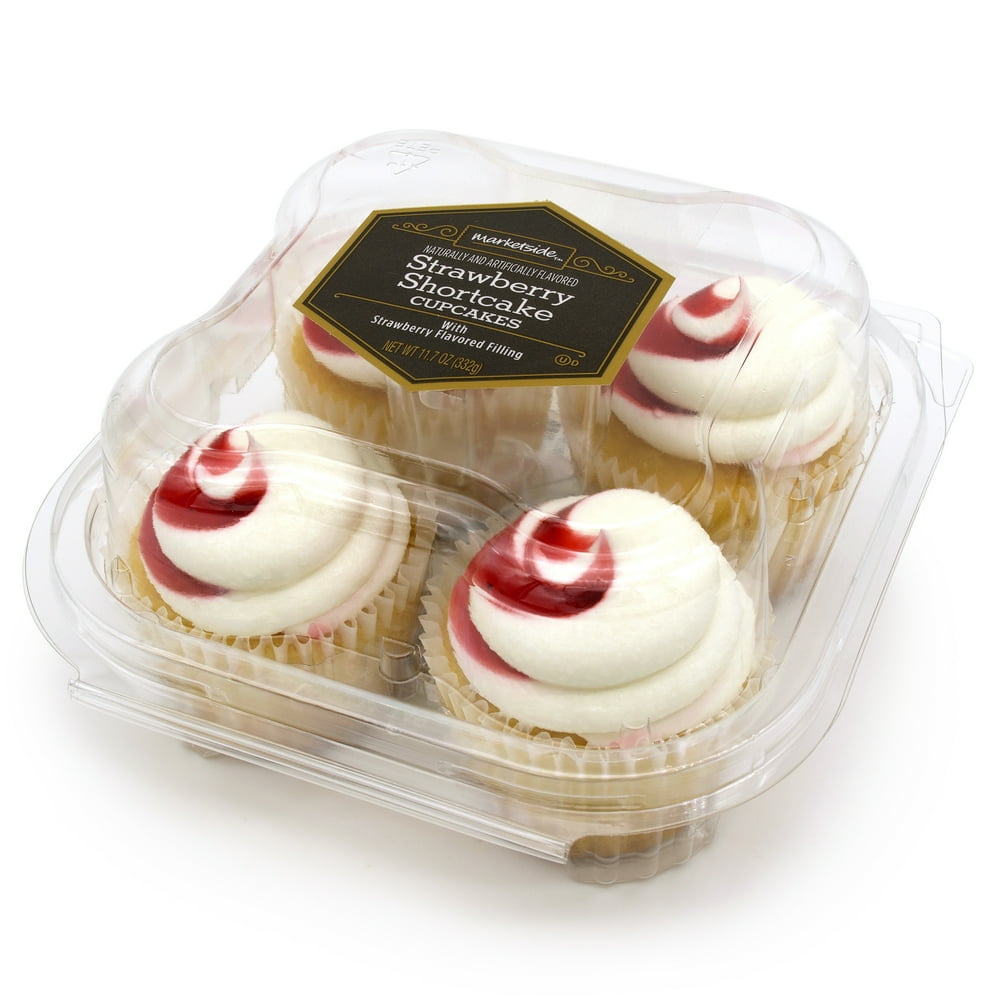 Marketside Strawberry Shortcake Cupcakes, 11.7 oz, 4 Count Walmart