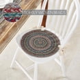 thumbnail image 3 of VHC Brands Multi Braided Farmhouse 15 in Chair Pad Green Textured Jute Striped Round Kitchen Table Decor, 3 of 4
