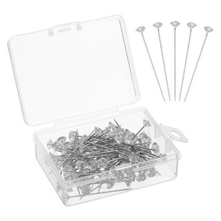 EXCEART 100pcs Flower Diamond Pins Rhinestone Bouquet Pins Crystal Straight  Head Pins Corsage Pins Sewing Locating Pin for DIY Crafts Crystal Wedding