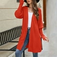 thumbnail image 6 of Women's Long Lantern Sleeve Open Front Cable Knit Loose Cardigan Sweater Solid Color Casual Comfy Fall Outwear with Belt Womens Clothes, 6 of 7