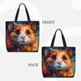 thumbnail image 2 of Fotbe Oil Painting Colorful Hamster Bolsa Tote con Estampado para Mujer, Bolsos con Cremallera, Bolsa de Hombro Casual de Gran Capacidad con Bolsillos Internos, 2 of 7