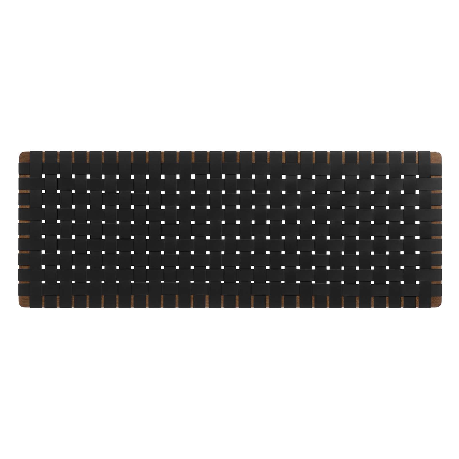Sparta Weave Wall-Mount Vegan Leather Queen Headboard in Walnut Black
