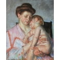 thumbnail image 2 of Cassatt, Mary 15x18 Gold Ornate Wood Framed with Double Matting Museum Art Print Titled - Sleepy Baby 1910, 2 of 4