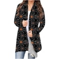 thumbnail image 1 of Blusa de manga larga para mujer, informal, con estampado de Halloween, estilo cárdigan Fridja hkj2678, 1 of 6