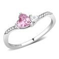 thumbnail image 1 of Alamode DA384-8 Bague en Acier Inoxydable Poli pour Femmes avec Grade AAA CZ en Rose - Taille 8, 1 of 1