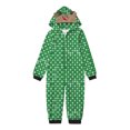 thumbnail image 2 of Odeerbi Christmas Onesie Pajamas for Family Holiday Sleep Jumpsuit Long Sleeve Family Christmas Pajamas Matching Sets Toddler Fashion Lattice Print Plush Jumpsuit Sleepwear PJs Set Green, 2 of 4