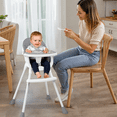 thumbnail image 2 of Ktaxon Baby High Chair, Convertible 3 in 1 High Chairs for Babies and Toddlers, Baby Highchair with 5-Point Safety Harness, Adjustable Height & Dining Tray, Gray, 2 of 11