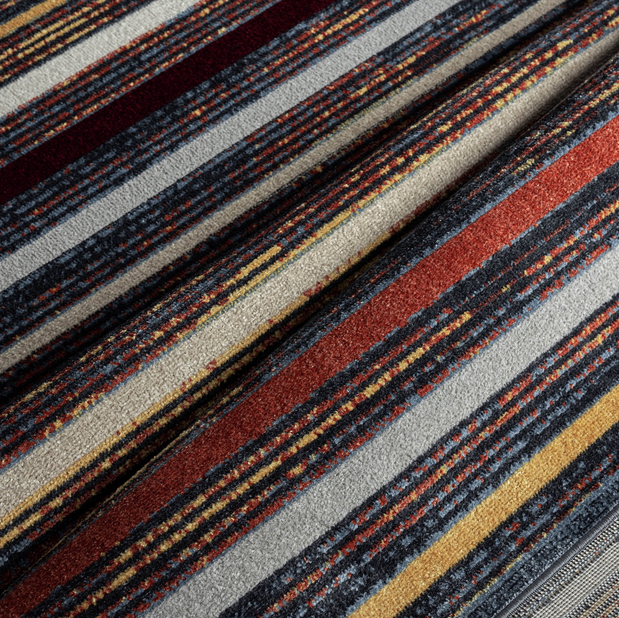 Everwash™ Treasure Striped Modern Machine Washable Area Rug, Blue/Yellow, 5'2"x7'2"