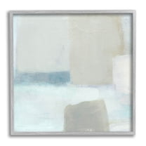 Stupell Industries Muted Blocked Abstract Shapes Painting Gray Framed Art Print Wall Art, Design by Carol Robinson
