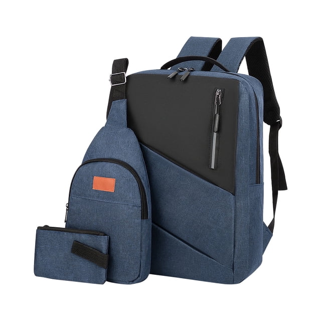 Mochila multifuncional Yyuenw para estudiantes, de gran capacidad, de tres piezas, con carga USB, para ordenador de negocios, de viaje, resistente y resistente al agua.