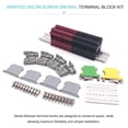thumbnail image 2 of Erayco DIN Rail Terminal Blocks Kit, 20Pcs UK-2.5N 12 AWG Terminal Blocks, 2Pcs Ground Blocks, 2Pcs Fixed Bridge Jumpers, 4Pcs End Brackets, 4Pcs End Covers, 4Pcs Marker Strip, 1Pcs 8" Aluminum Rail, 2 of 7