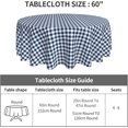 thumbnail image 2 of Round Tablecloth 60 Inch, Dark Blue White Gingham Table Cloth Round Cover Water Resistant Table Cloth Kitchen Tablecover for Kitchen Dining Picnic Party Home Decoration, 2 of 8