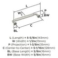thumbnail image 5 of Amerock Cowrie 5-1/16 inch (128mm) Center-to-Center Satin Nickel Cabinet Pull, 5 of 6