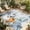 Blue Grey Orange, variant on Blue Thanksgiving Pumpkin Outdoor Rug for Patio/Deck/Porch, Non-Slip Large Area Rug 6 x 9 Ft, Fall Eucalyptus Leaves Plaid Indoor Outdoor Rugs Washable Area Rugs, Reversible Camping Rug Carpet Runner