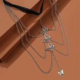 thumbnail image 4 of Boho Layered Butterfly Leg Chain Vintage Butterfly Pendant Thigh Chain Silver Tassel Body Chain Elastic Thigh High Chain Festival Summer Beach Body Ch, 4 of 4