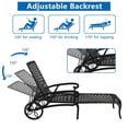 thumbnail image 4 of Lounge Chairs for Outside, Chaise Lounges Outdoor Pool Chair, Cast Aluminum Patio Furniture Tanning with Adjustable Backrest and Moveable Wheels, Black, 4 of 7