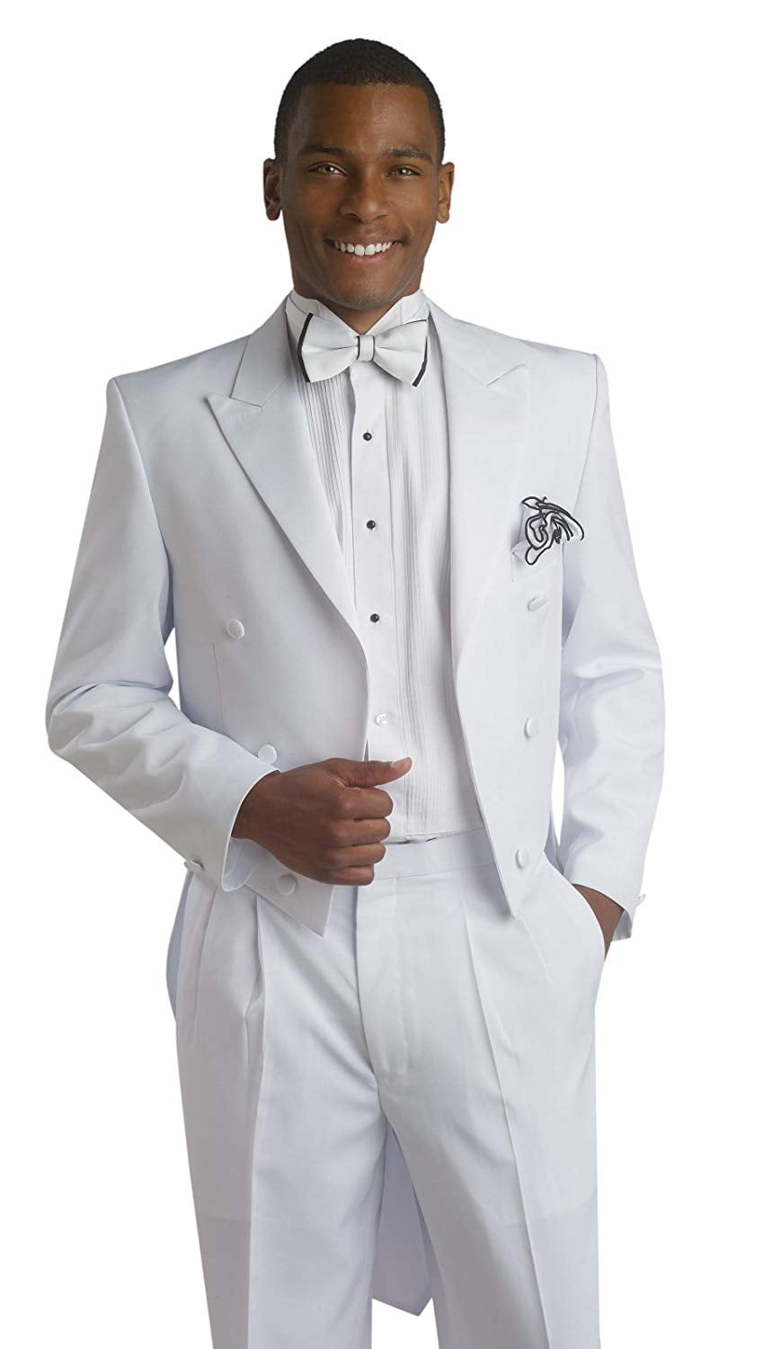 White 2 Piece Tailcoat Tuxedo Suits 