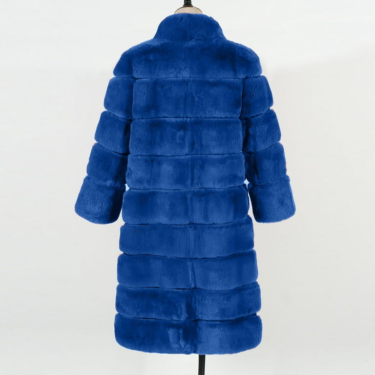 FITORON Women Faux Fur Coat- Ladies Warm Faux Fur Coat Jacket