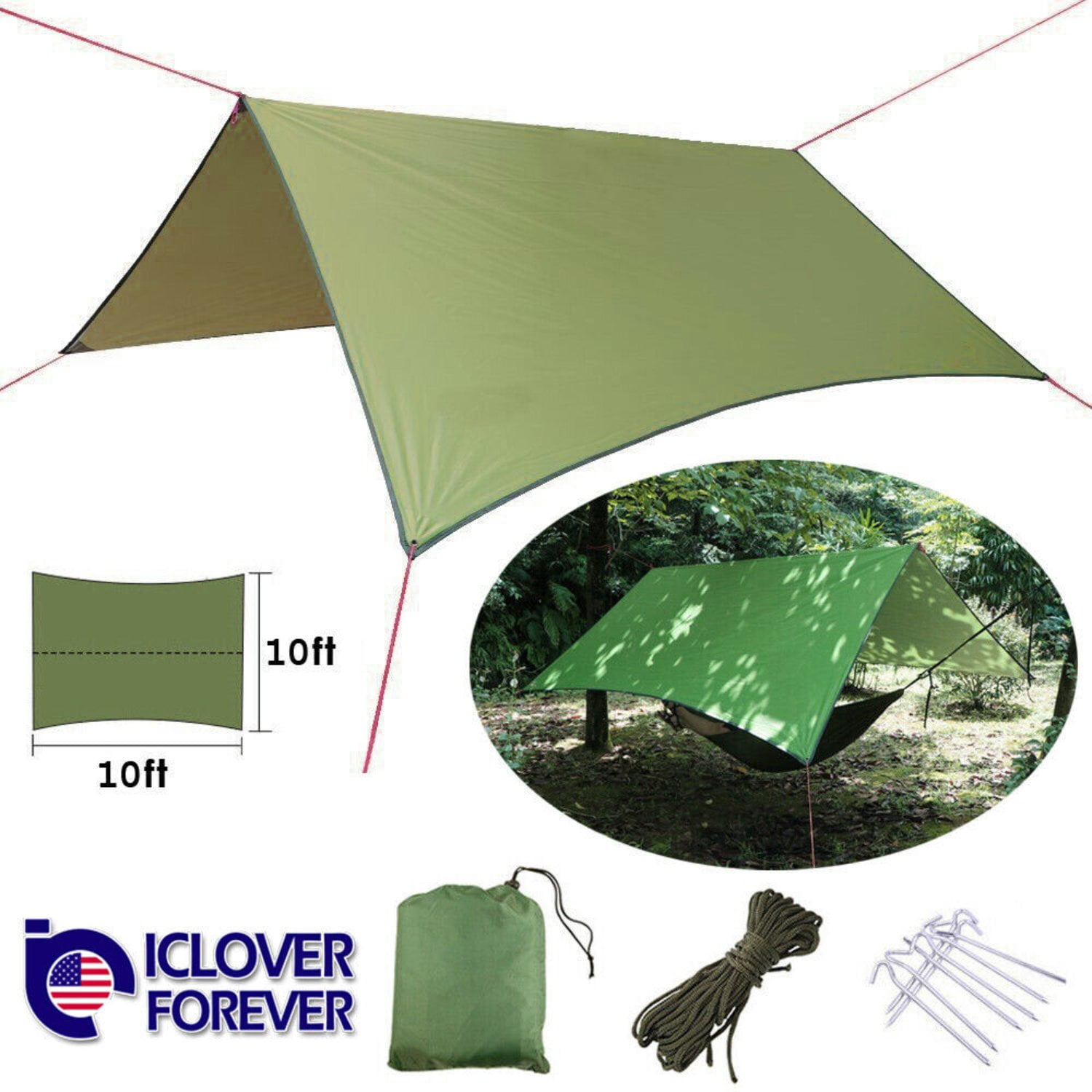 【3点セット】TARP to TARP WANTKEY CAMP DIY Waterproof Camping Tarp Shelter UV50+ PU3,000mm 10x10ft