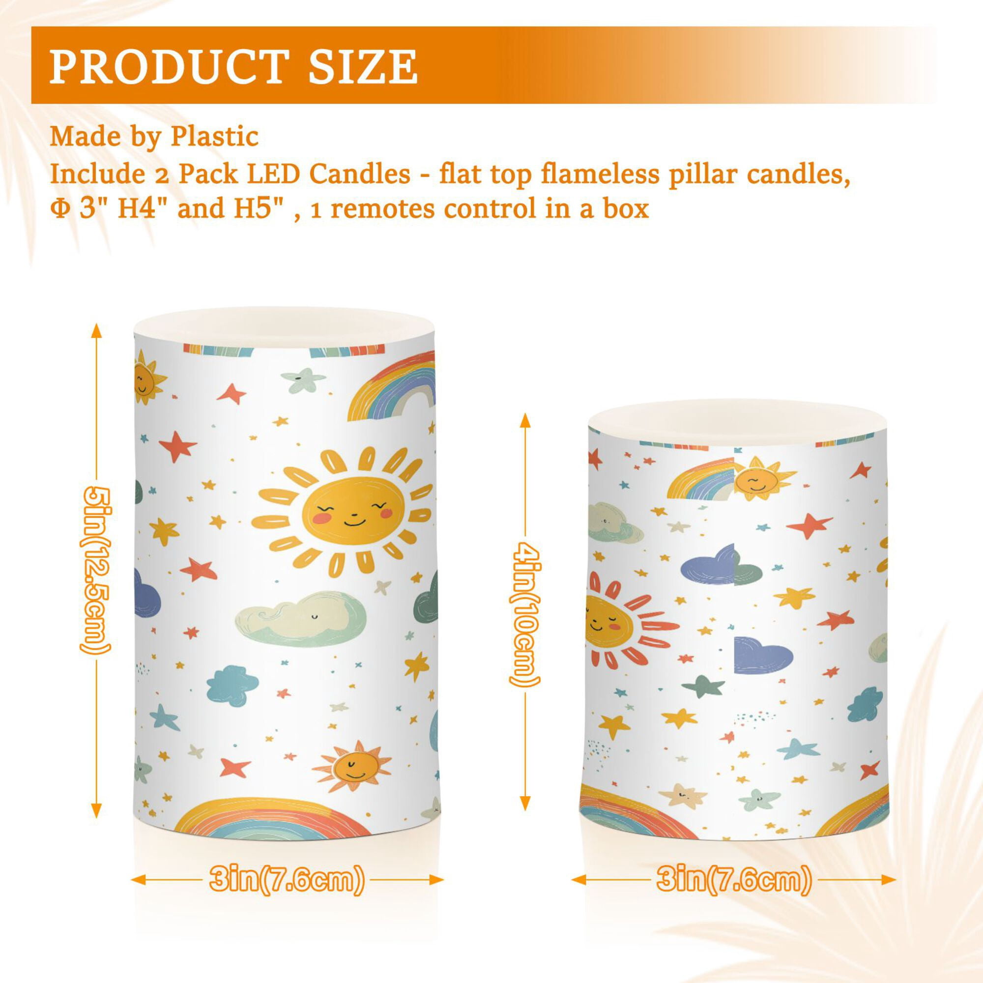 Yayeee Flameless Candles with Remote Flickering Battery Operated Multi Color Changing, Rainbows Pattern