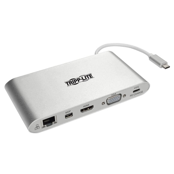 Estación de acoplamiento Tripp Lite USB-C con USB-A HDMI VGA mDP Gbe 4K