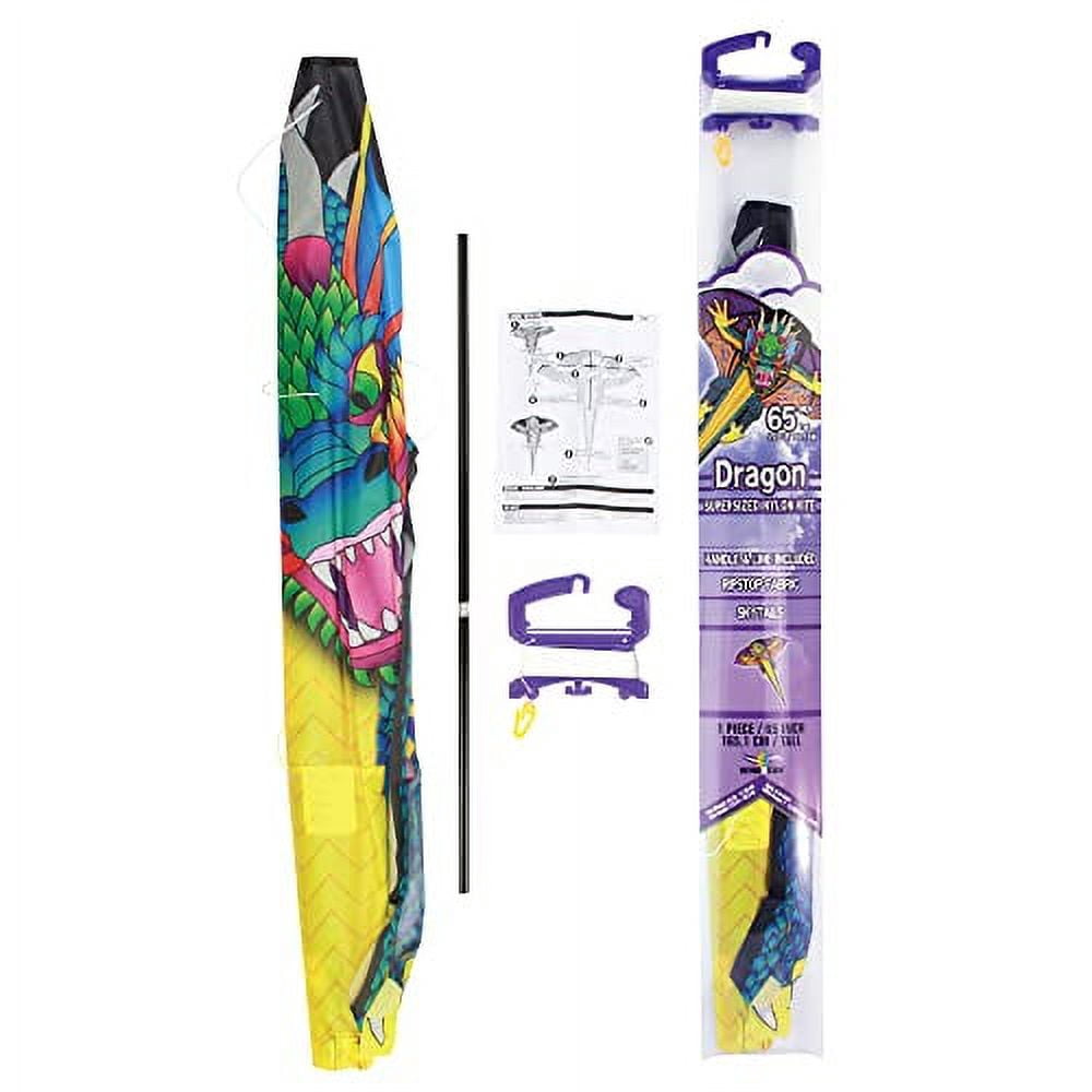 WindNSun Supersize 2-D Dragon Ripstop Nylon Dragon Kite, 65 Inches Tall