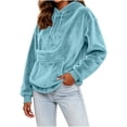 thumbnail image 7 of Hoodie With Pouch Pet Carrier Animal Holder Cat & Dog Pocket Oversized Casual Fashion Fall Winter Hoodies Sweatshirts (XL, Light Blue), 7 of 7