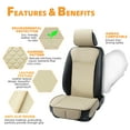 thumbnail image 4 of Elantrip 2PCs Front Car Seat Covers Leather Water Proof Seat Universal Fit for Most Cars SUVs Beige, 4 of 7