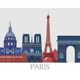 thumbnail image 3 of Fab Funky 14x12 Black Modern Framed Museum Art Print Titled - Paris Landmarks , Red Blue, 3 of 5