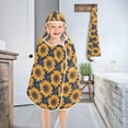 thumbnail image 4 of Toddler Hooded Beach Towel 24x50 Kids Bath Towels Soft Quick Dry for Swim Pool Boys Girls Sunflowers and Small Leaf, 4 of 7