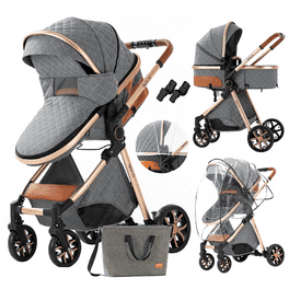 B.Childhood Foldable Baby Stroller High Landscape Aluminum Unisex Black Walmart
