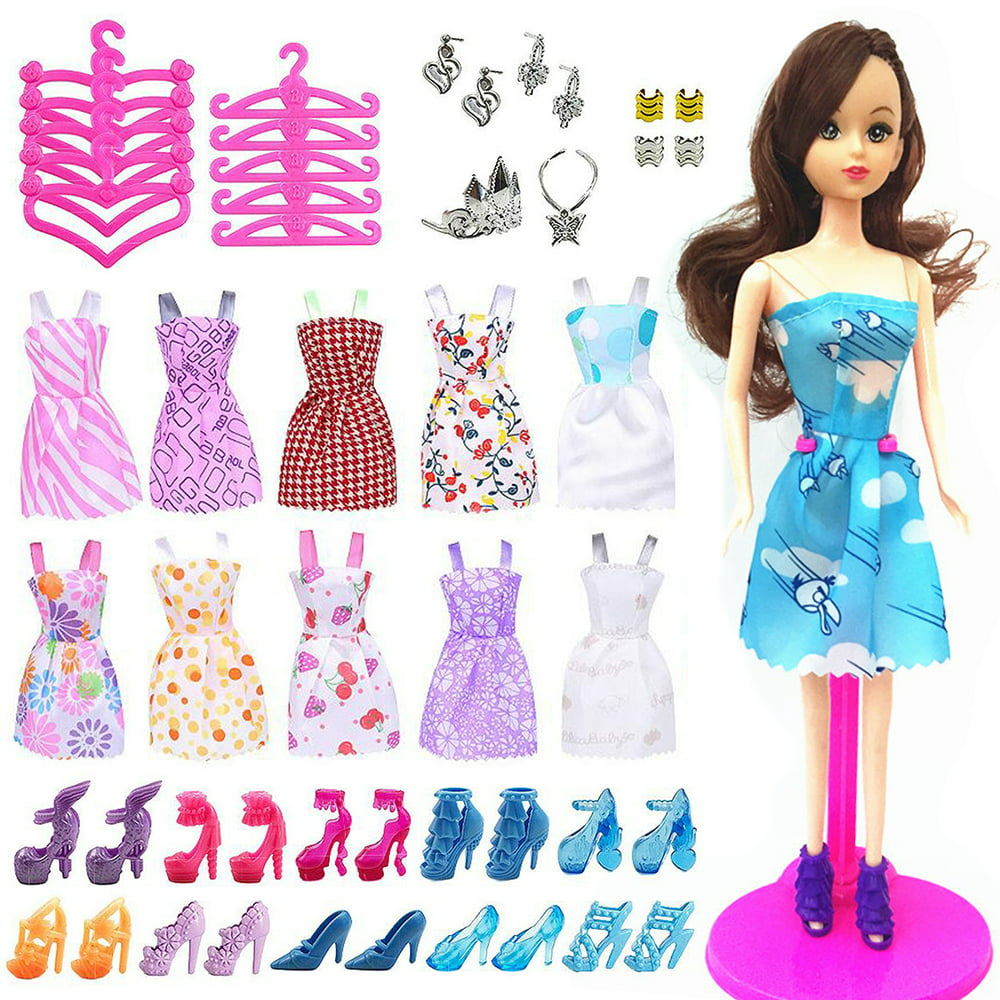 50pc Item For Barbie Doll Dresses Shoes Jewellery Clothes Set Decor Accessories